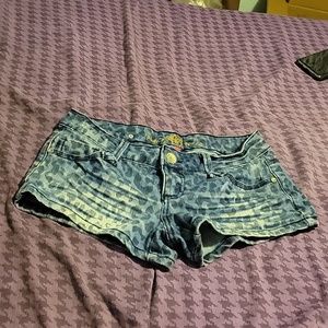 Almost famous leopard print shorty shorts. Low rise shorts